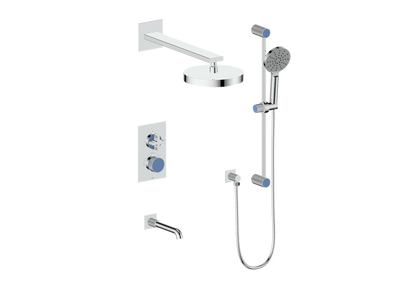 Vogt Mond 3-Way Thermostatic Shower System With Rough-In Valve, Polished Chrome