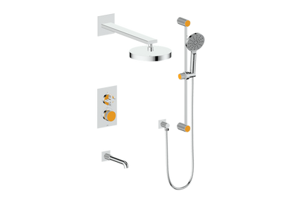 Vogt Mond 3-Way Thermostatic Shower System With Rough-In Valve, Polished Chrome