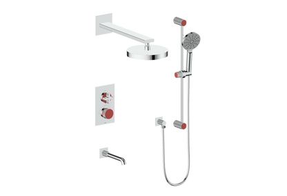 Vogt Mond 3-Way Thermostatic Shower System With Rough-In Valve, Polished Chrome