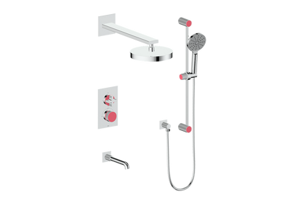Vogt Mond 3-Way Thermostatic Shower System With Rough-In Valve, Polished Chrome