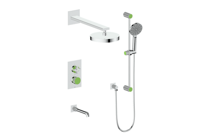 Vogt Mond 3-Way Thermostatic Shower System With Rough-In Valve, Polished Chrome