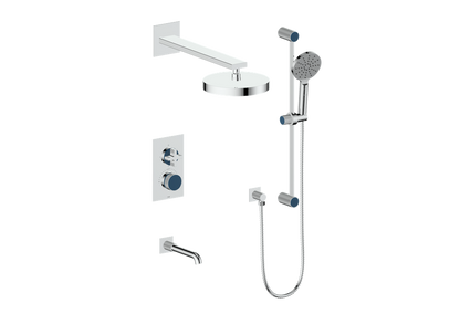 Vogt Mond 3-Way Thermostatic Shower System With Rough-In Valve, Polished Chrome