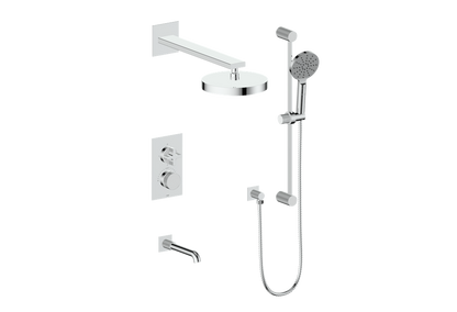 Vogt Mond 3-Way Thermostatic Shower System With Rough-In Valve, Polished Chrome