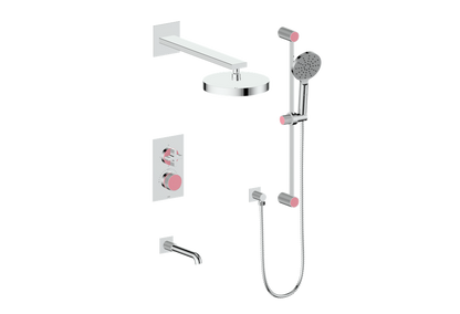 Vogt Mond 3-Way Thermostatic Shower System With Rough-In Valve, Polished Chrome