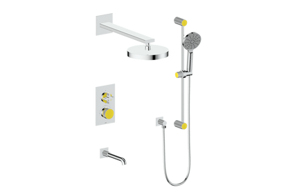 Vogt Mond 3-Way Thermostatic Shower System With Rough-In Valve, Polished Chrome