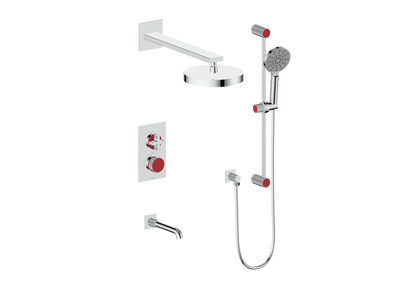 Vogt Mond 3-Way Thermostatic Shower System With Rough-In Valve, Polished Chrome