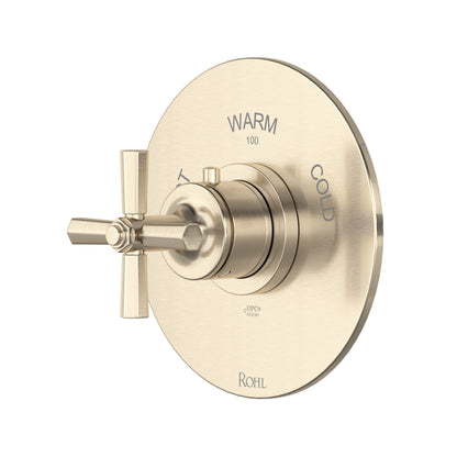 Rohl Modelle 3/4" Thermostatic Trim Without Volume Control With Cross Handle - TMD13W1XM