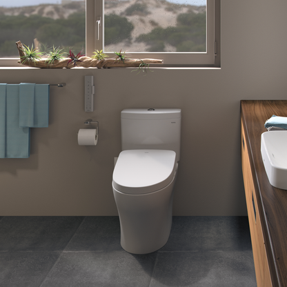 TOTO Aquia IV One-Piece Toilet Bowl Only 1.28/0.9 Gpf Elongated Universal Height Washlet+ Connection