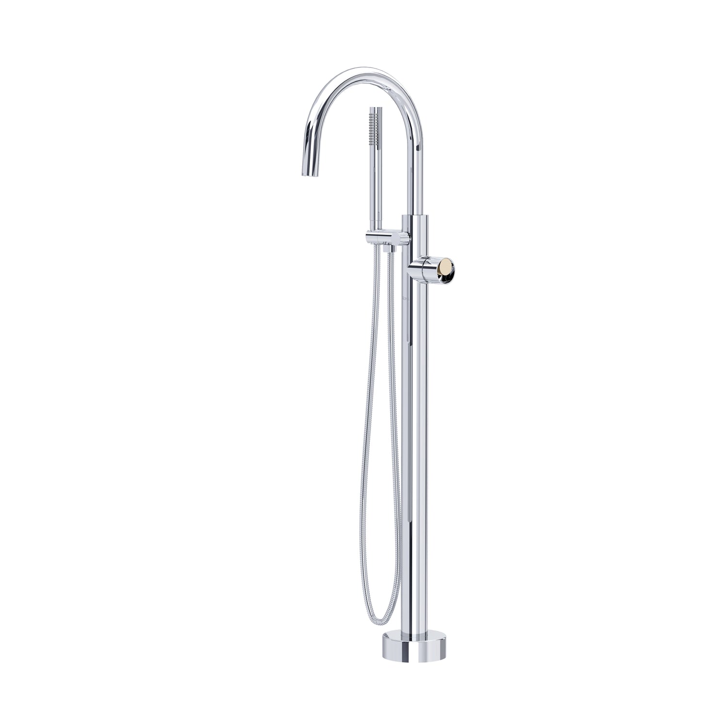 Rohl Eclissi Single Hole Floor Mount Tub Filler Trim With C-Spout - TEC06HF1IW
