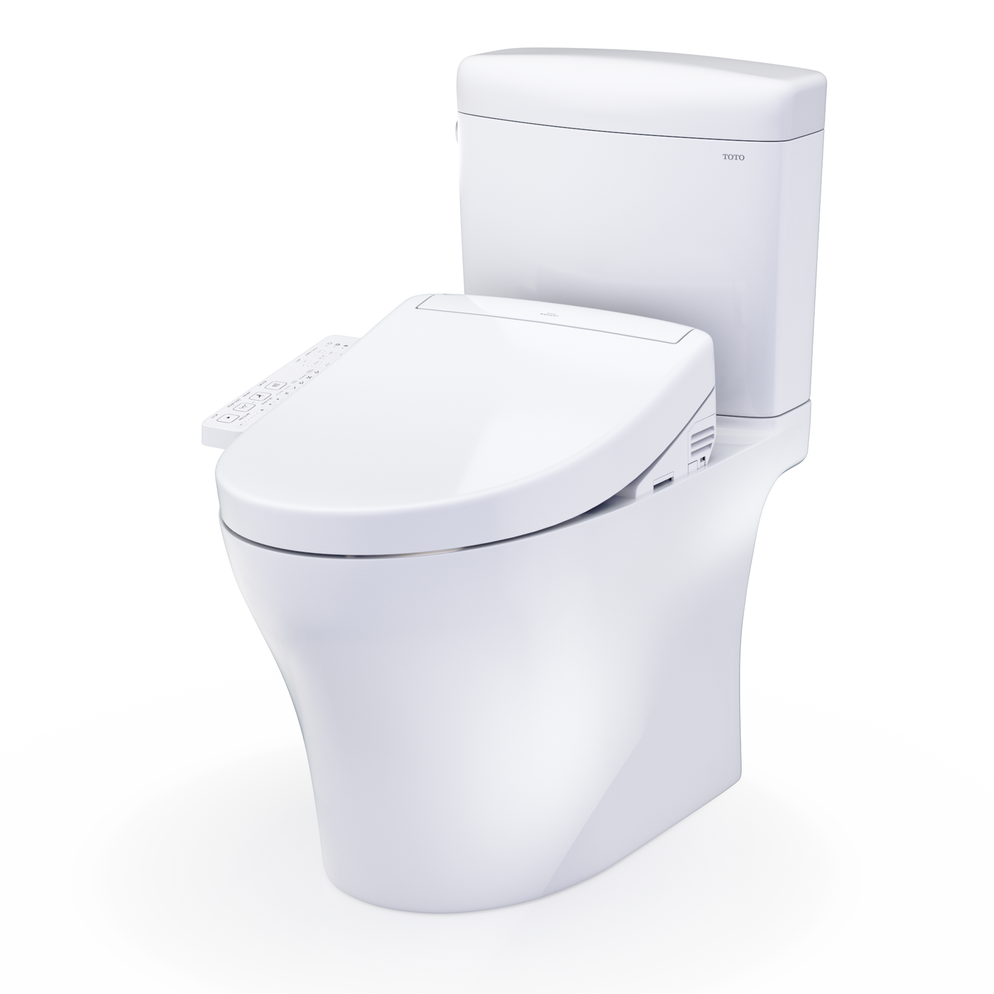 TOTO Aquia IV Cube Washlet+ S2 Two-Piece Toilet - 1.28 GPF - Universal Height