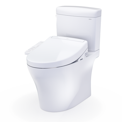TOTO Aquia IV Cube Washlet+ S2 Two-Piece Toilet - 1.28 GPF - Universal Height