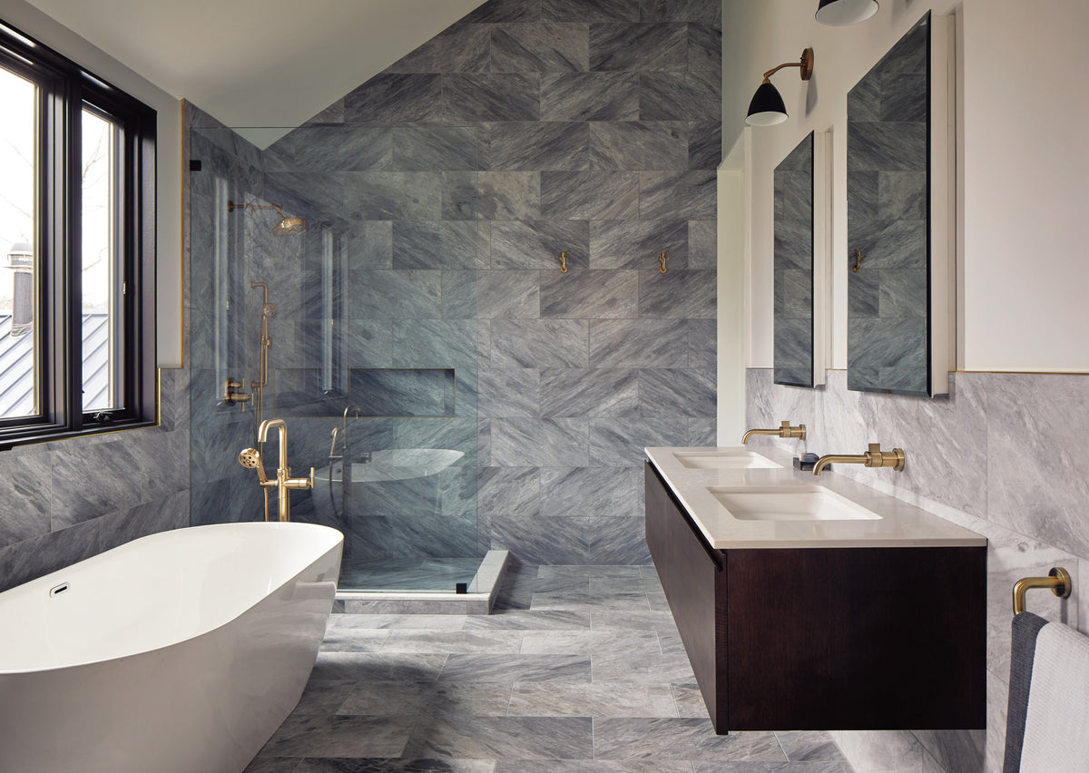 Brizo Litze T75535 GL installed setting; handles, rough-in and other fixtures sold separately