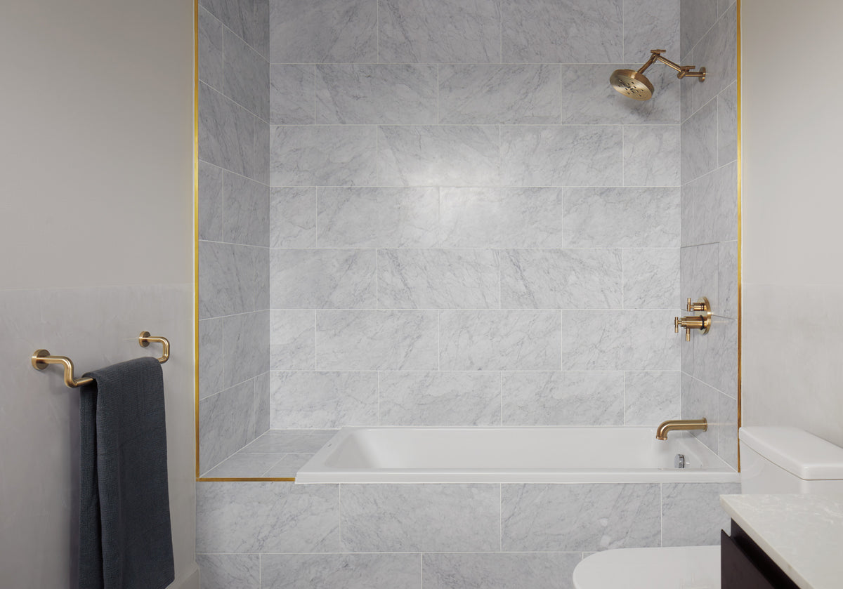 Brizo Litze T75535 GL installed setting; handles, rough-in and other fixtures sold separately