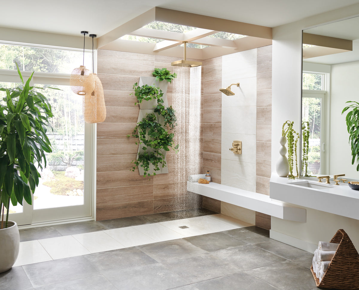 Brizo T75606 GL installed setting; handles, rough-in and other fixtures sold separately