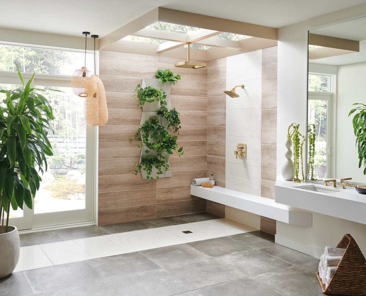 Brizo T75606 GL installed setting; handles, rough-in and other fixtures sold separately