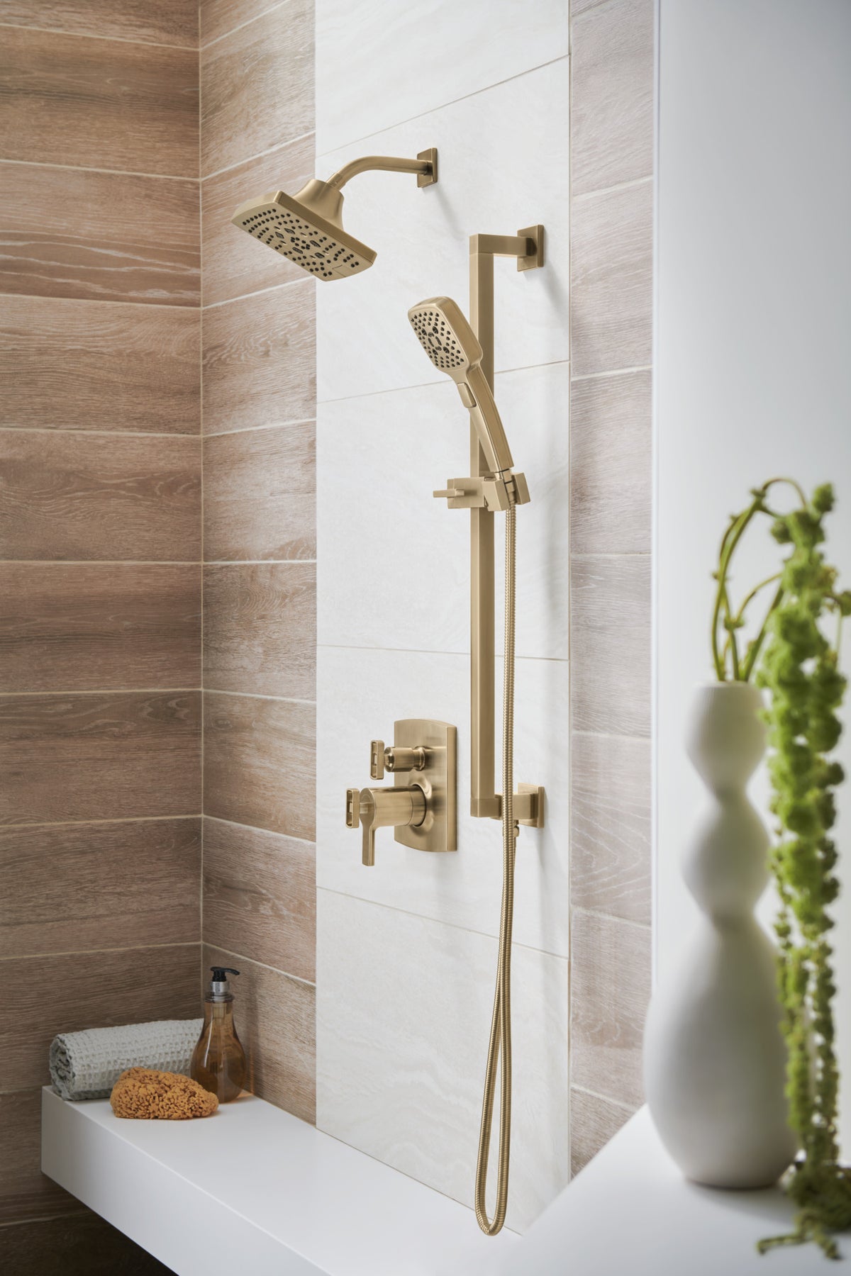 Brizo T75606 GL installed setting; handles, rough-in and other fixtures sold separately