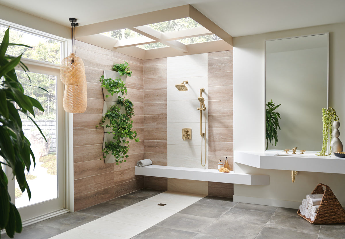 Brizo T75606 GL installed setting; handles, rough-in and other fixtures sold separately