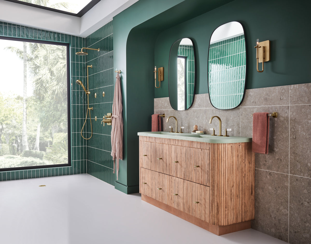 Brizo T75606 GL installed setting; handles, rough-in and other fixtures sold separately