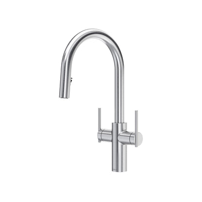 Riobel Lateral Two Handle Pull-Down Kitchen Faucet With C-Spout
