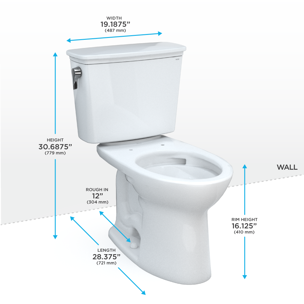 TOTO Drake Transitional Two-Piece Elongated Toilet 1.28 GPF Universal Height