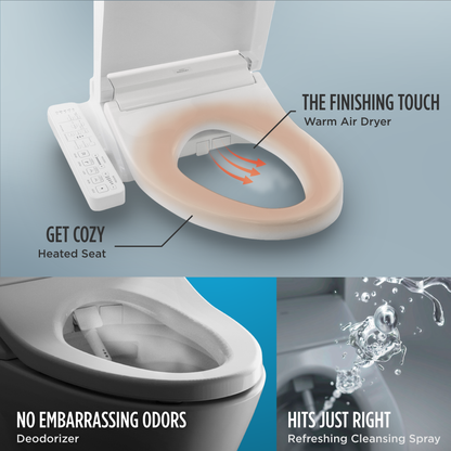 TOTO Carolina II Washlet+ C2 One-Piece Toilet, 1.28 GPF, Universal Height