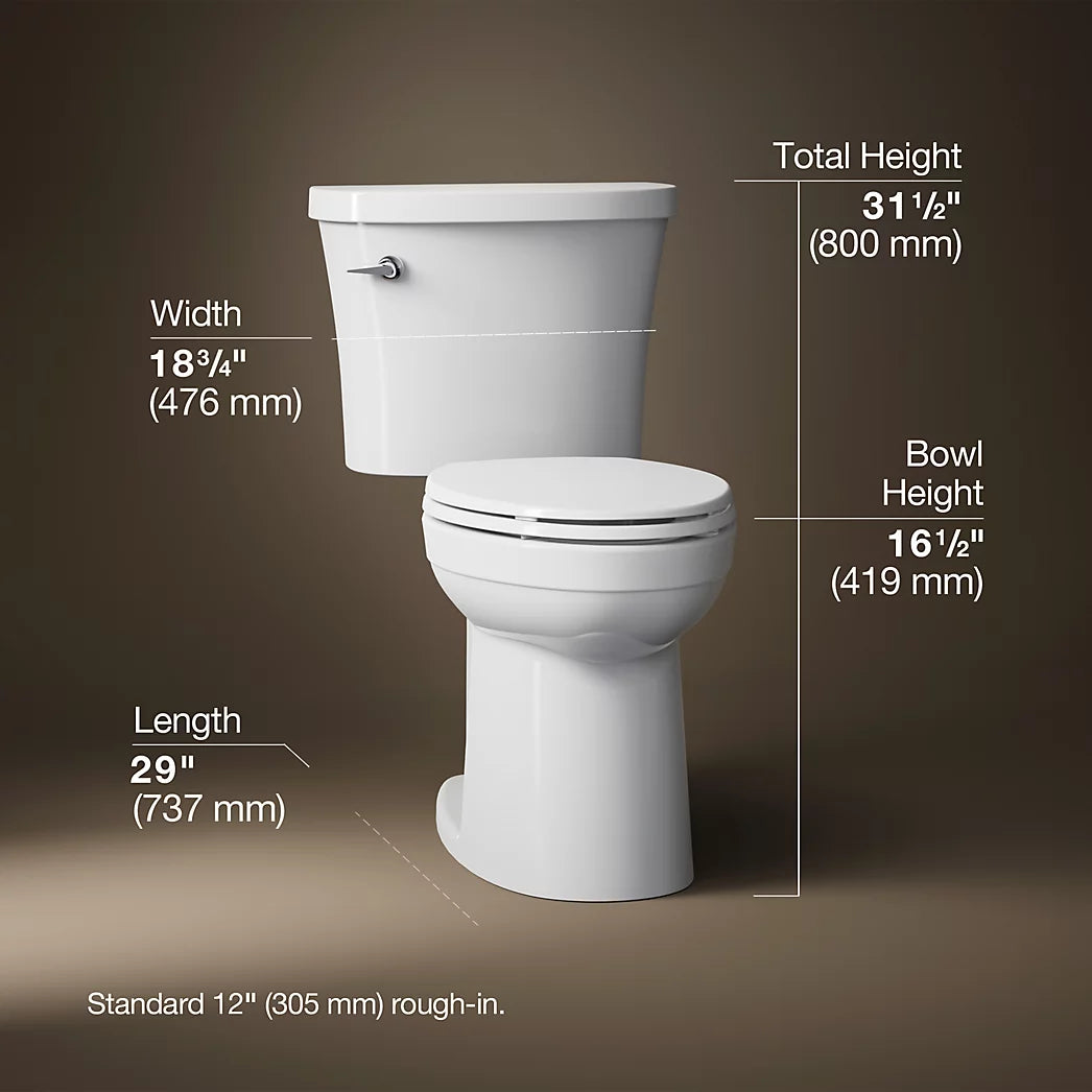 Kohler Kingston Two-Piece Elongated Toilet, 1.28 GPF