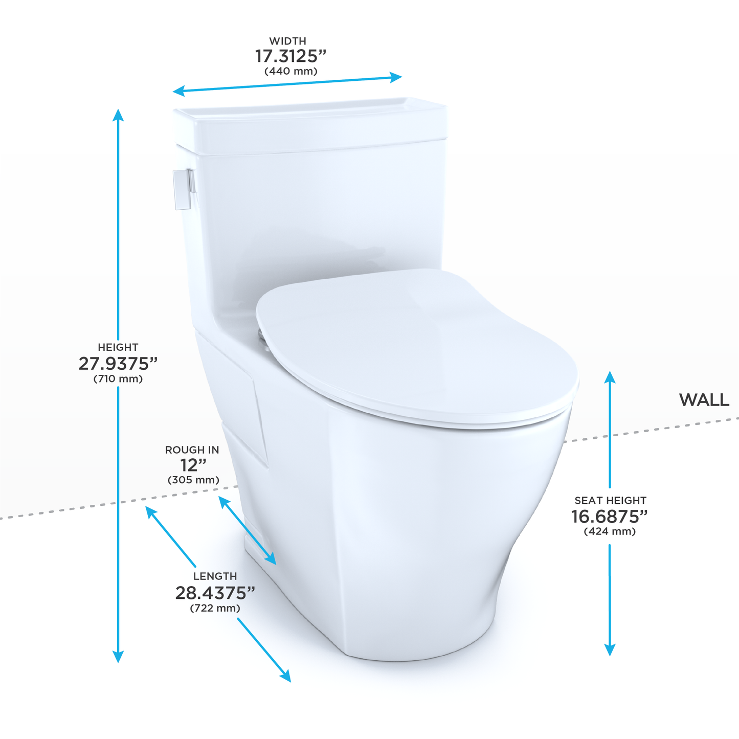 TOTO Legato One-Piece High-Efficiency Toilet 1.28 GPF, Elongated, Universal Height, Washlet+ Connection