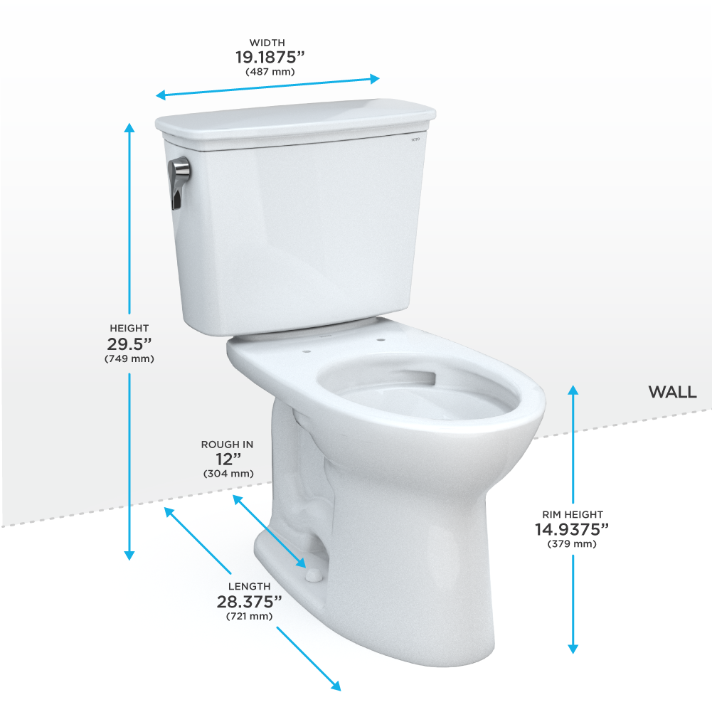 TOTO Drake Transitional Two-Piece Elongated Toilet 1.28 GPF Regular Height