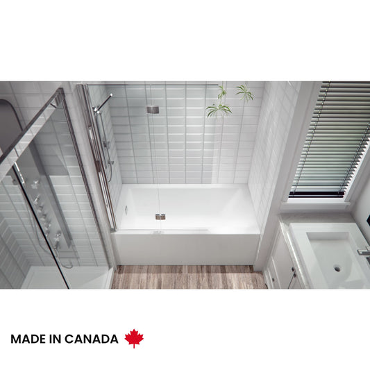 Neptune Flory de Colt 7760 IFS Acrylic Alcove Right/Left-Hand Drain Bathtub in White