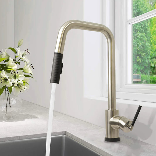 Kodaen Cascade Single Handle Pull-Down Spray Kitchen Faucet