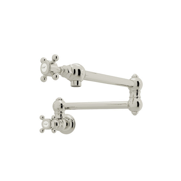 Rohl Acqui Pot Filler - Polished Nickel with Cross Handle