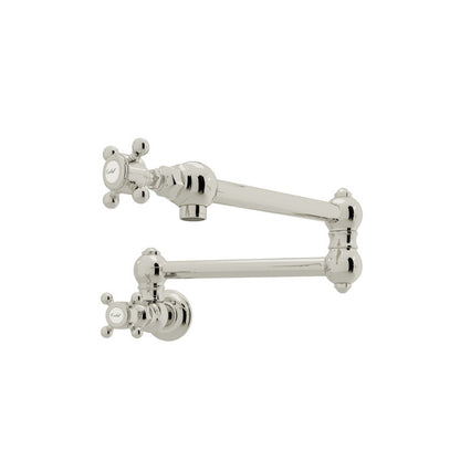 Rohl Acqui Pot Filler - Polished Nickel with Cross Handle