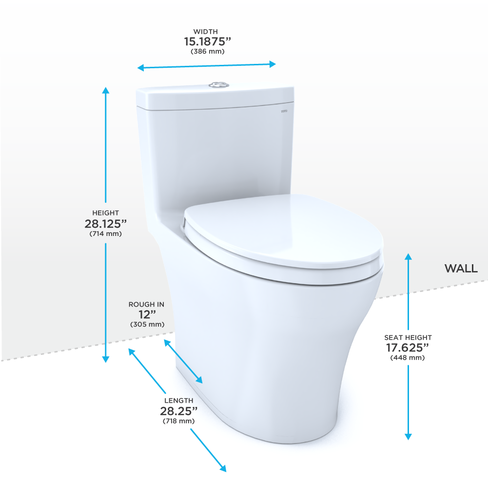 TOTO Aquia IV One-Piece Toilet - 1.28/0.9 GPF - Elongated - Universal Height - WASHLET+ - Eunoia 