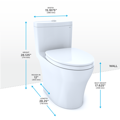 TOTO Aquia IV One-Piece Toilet - 1.28/0.9 GPF - Elongated - Universal Height - WASHLET+ - Eunoia 