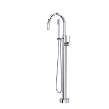 Rohl Graceline Knurled Single Hole Floor Mount Tub Filler Trim - TMB06HF1LM