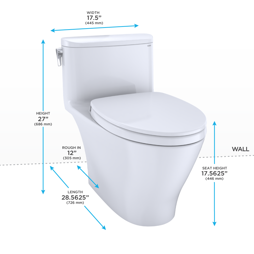 TOTO Nexus 1G Elongated One-Piece Toilet, Universal Height, Washlet+ Connection