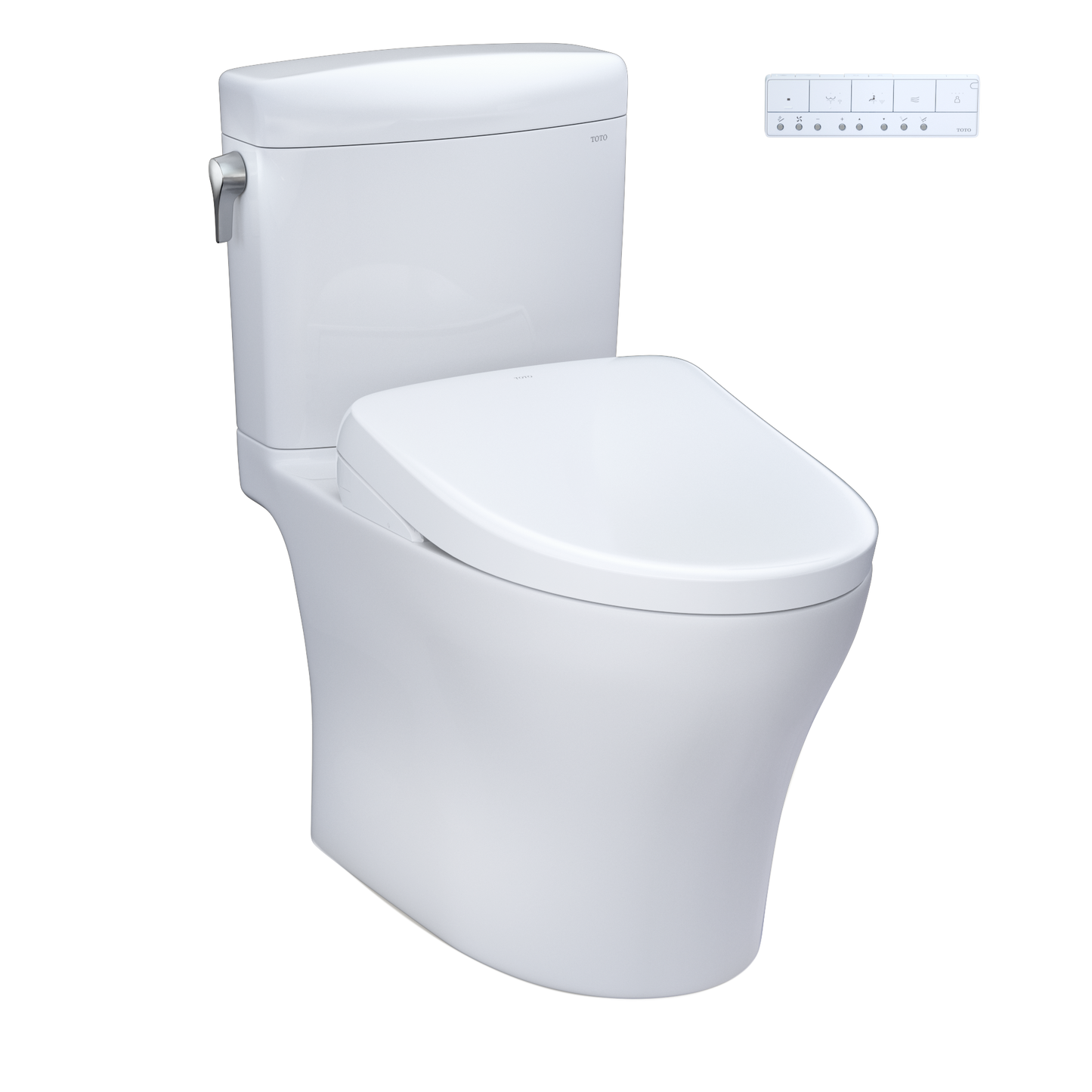 TOTO Aquia IV Cube Washlet+ S7A Two-Piece Toilet 1.28/0.9 GPF - Universal Height
