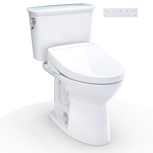 TOTO Drake Transitional Washlet+ S5 Two-Piece Toilet 1.28 GPF Universal Height With 10" Rough-In