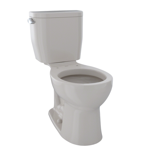 TOTO Entrada Two-piece Toilet 1.28 GPF Round Universal Height Less Seat Sedona Beige