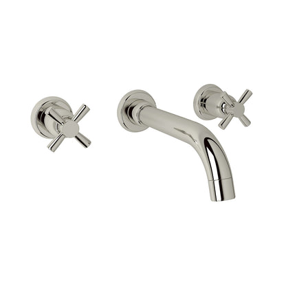 Perrin & Rowe Holborn Wall Mount Widespread Bathroom Faucet Cross Handle