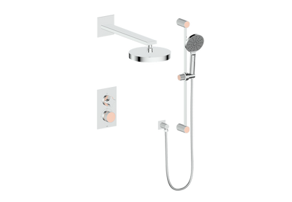 Vogt Mond 2-Way Thermostatic Shower System With Rough-In Valve, Polished Chrome