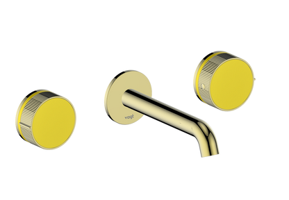Vogt Mond 8" C.C. Wall-Mount Lavatory Faucet in Brushed Gold, Trim Only