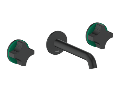 Vogt Mond 8" C.C. Wall-Mount Lavatory Faucet in Matte Black, With Rough-In