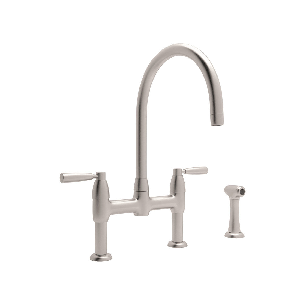 Perrin & Rowe Holborn Bridge Kitchen Faucet With C-Spout And Side Spray 1.5 GPM