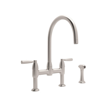Perrin & Rowe Holborn Bridge Kitchen Faucet With C-Spout And Side Spray 1.5 GPM