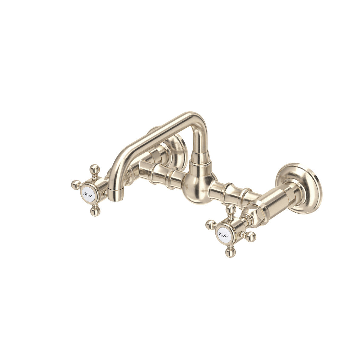 Rohl Acqui Wall Mount Bridge Lavatory Faucet With U-Spout Cross Handles - A1423XM-2
