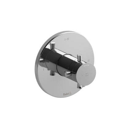Riobel Edge 1/2 Inch Thermostatic & Pressure Balance Trim With Up To 3 Functions With Cross Handles