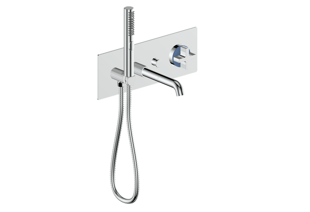 Vogt Mond Wall Mount Tub Filler Complete With Rough-In Valve In Polished Chrome