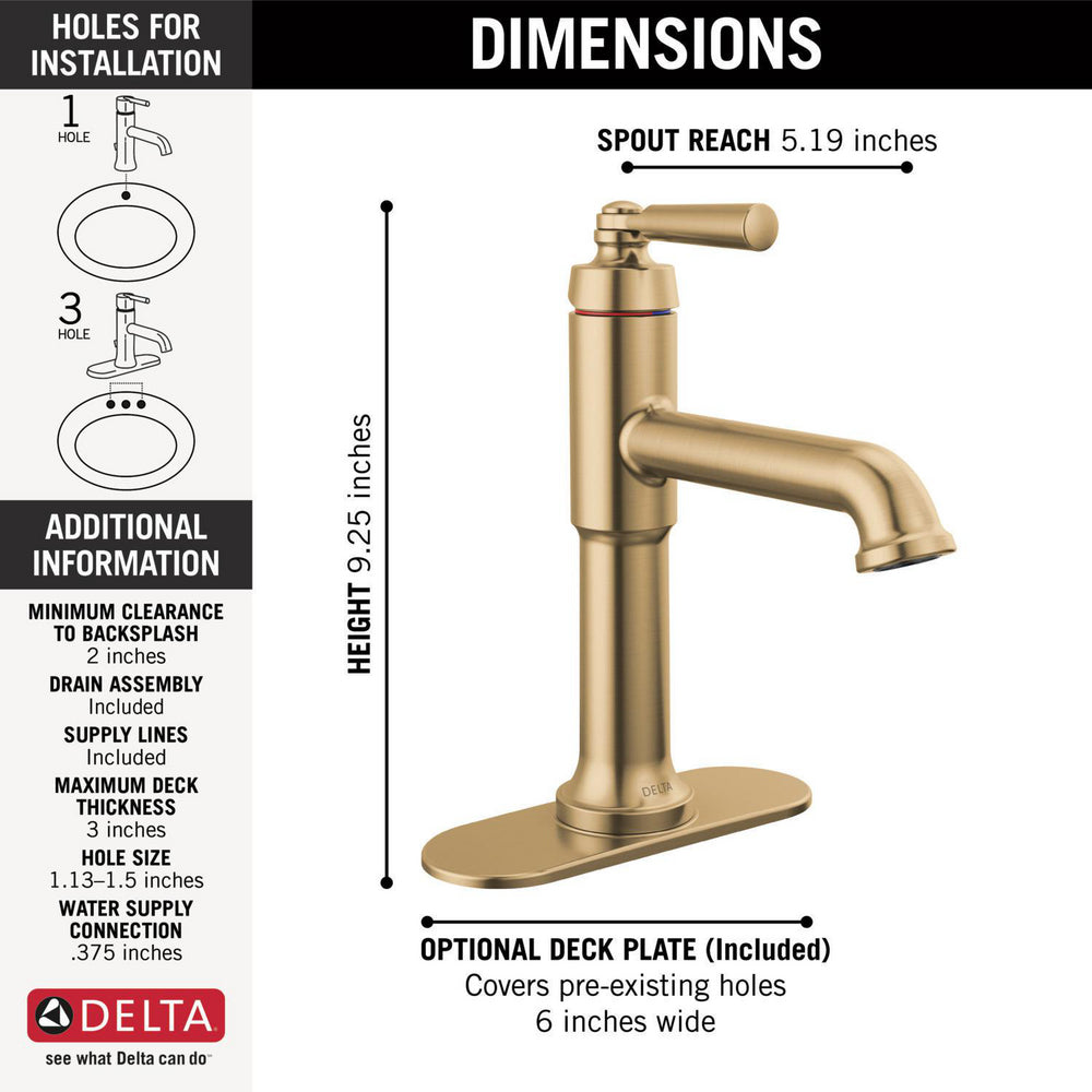 Delta Saylor Single Handle Bathroom Faucet - 536