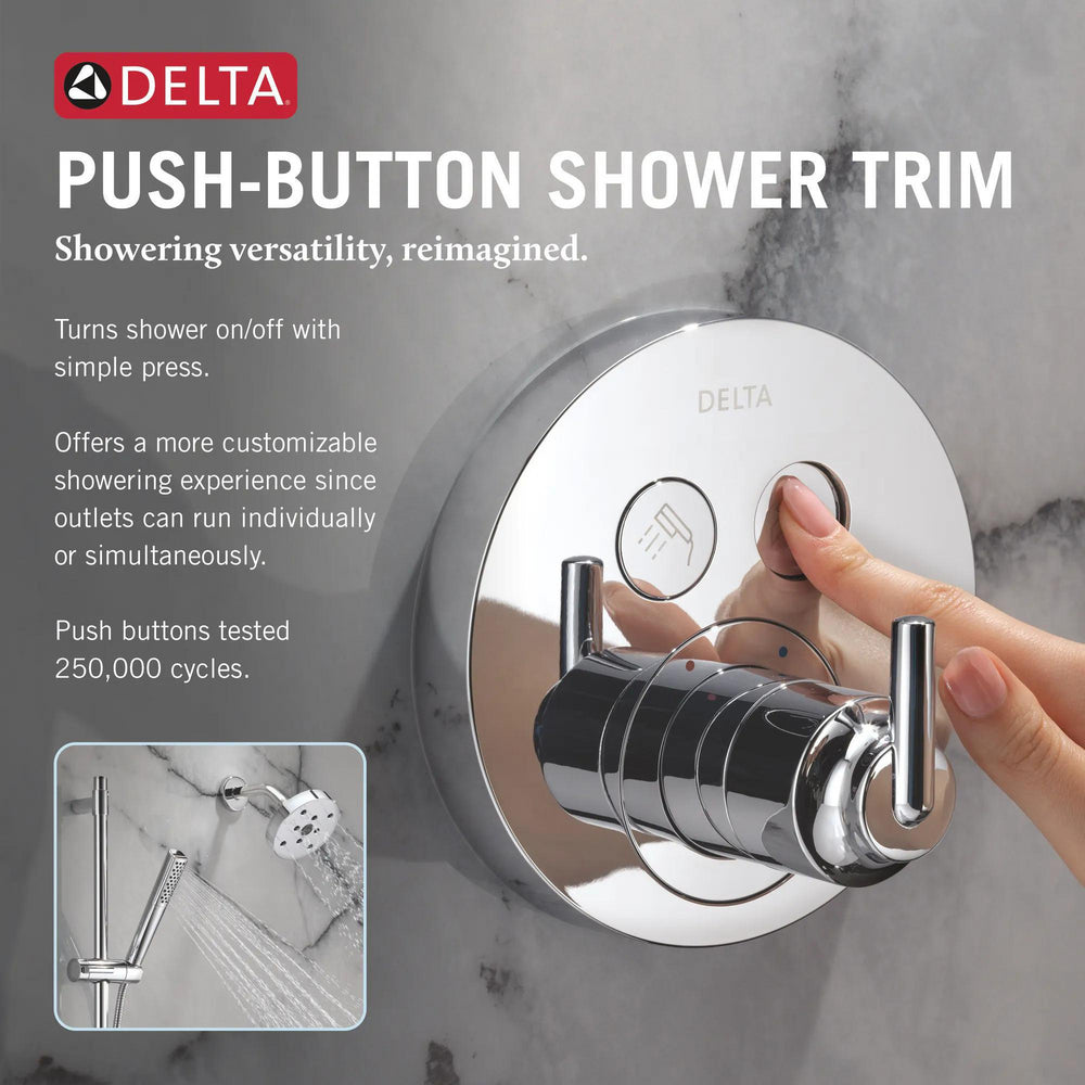 Delta Trinsic SelectChoice Round Contemporary Push-Button Shower Trim - T37T259